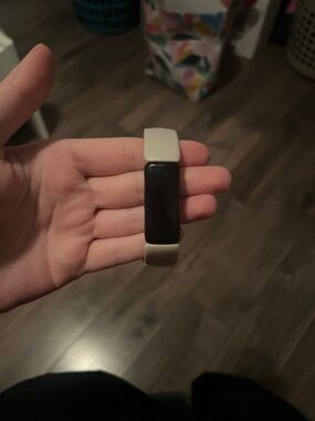 fitbit Luxe Fitness Tracker with Beige Band and Black Display